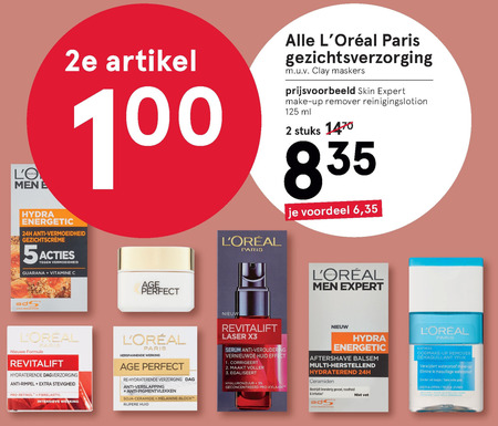 L Oreal   gezichtsverzorging, reinigingslotion folder aanbieding bij  Etos - details