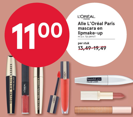 L Oreal   lipstick, lipgloss folder aanbieding bij  Etos - details