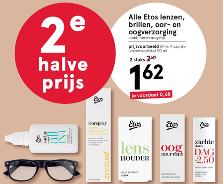 Etos Huismerk   contactlensvloeistof, brillendoekje folder aanbieding bij  Etos - details