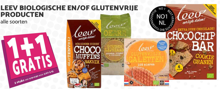 Leev   bakmix, glutenvrijassortiment folder aanbieding bij  MCD Supermarkt Basis - details