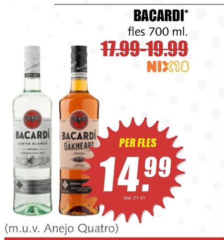 Bacardi   rum folder aanbieding bij  MCD Supermarkt Basis - details