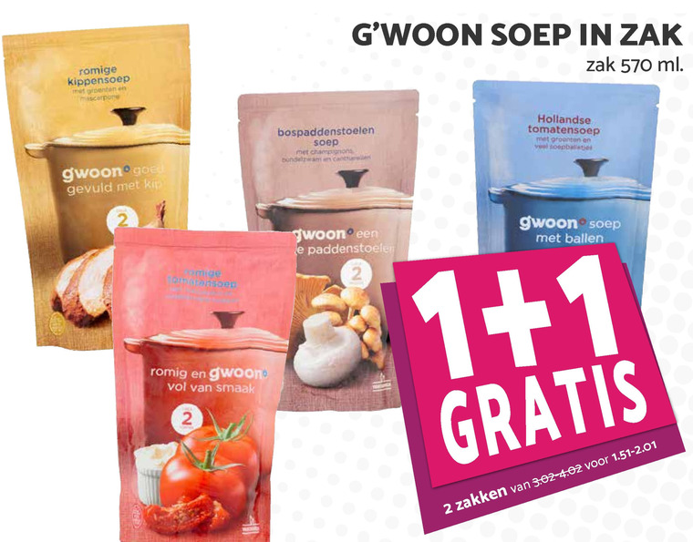 Gwoon   soep folder aanbieding bij  Boons Markt - details