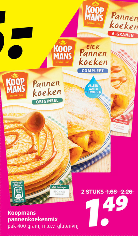 Koopmans   pannenkoekenmix folder aanbieding bij  Boni - details