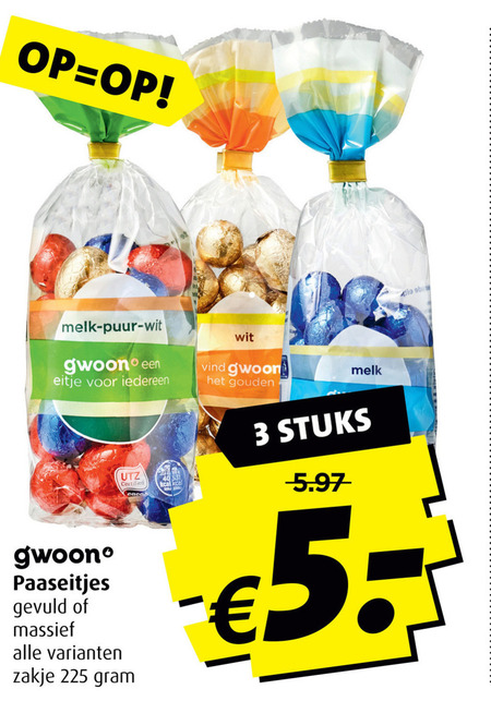 Gwoon   paaseitjes folder aanbieding bij  Boni - details