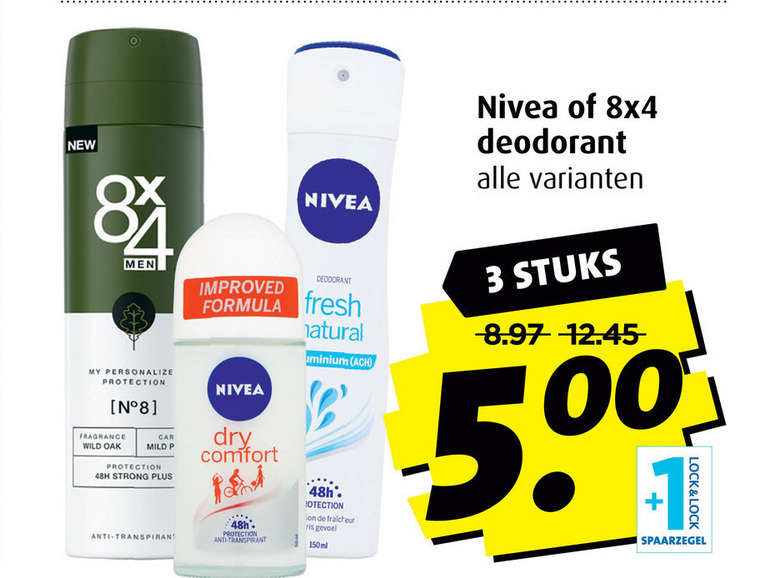 8x4   deodorant folder aanbieding bij  Boni - details