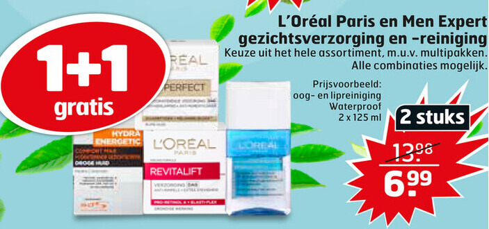 L Oreal   gezichtsverzorging, dagcreme folder aanbieding bij  Trekpleister - details