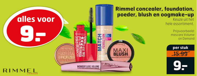 Rimmel   blusher, foundation folder aanbieding bij  Trekpleister - details