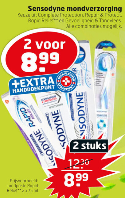 Sensodyne   tandenborstel, tandpasta folder aanbieding bij  Trekpleister - details
