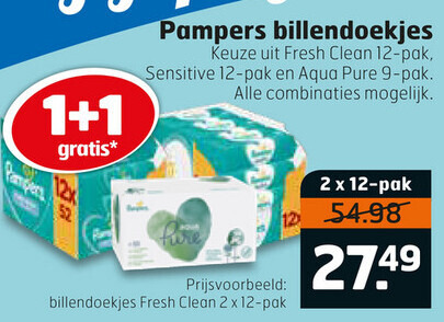 Pampers   billendoekjes folder aanbieding bij  Trekpleister - details