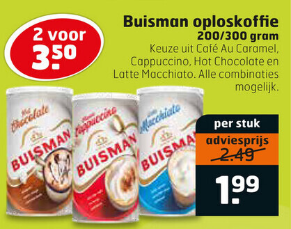 Buisman   oploskoffie folder aanbieding bij  Trekpleister - details