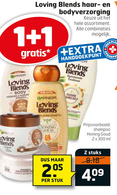 Garnier Loving Blends   conditioner, shampoo folder aanbieding bij  Trekpleister - details