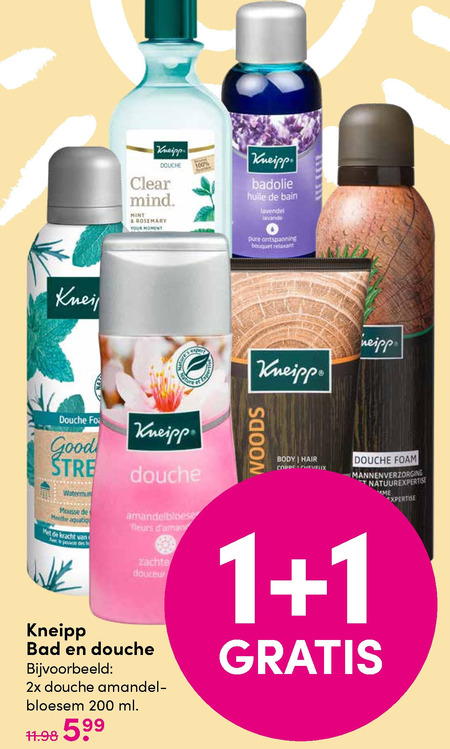 Kneipp   badolie, douchegel folder aanbieding bij  DA - details