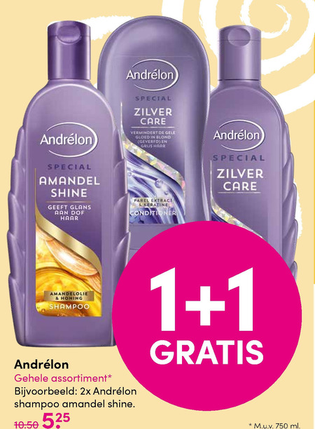 Andrelon   shampoo, hairspray folder aanbieding bij  DA - details