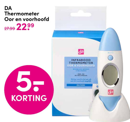 DA Huismerk   voorhoofdthermometer, oorthermometer folder aanbieding bij  DA - details