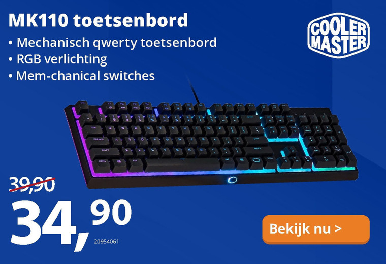 Coolermaster   toetsenbord folder aanbieding bij  Paradigit - details