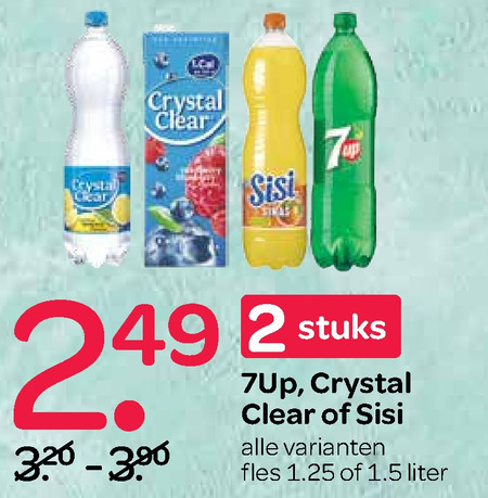 Crystal Clear   fruitdrank, frisdrank folder aanbieding bij  Spar - details