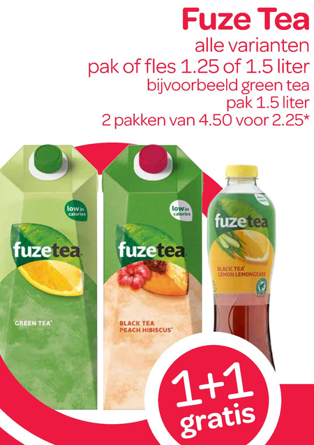 Fuze Tea   ice tea folder aanbieding bij  Spar - details