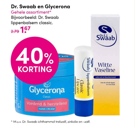 Dr Swaab   handcreme, lippenbalsem folder aanbieding bij  D.I.O. Drogist - details