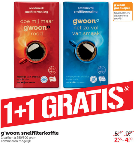 Gwoon   koffie folder aanbieding bij  Coop - details