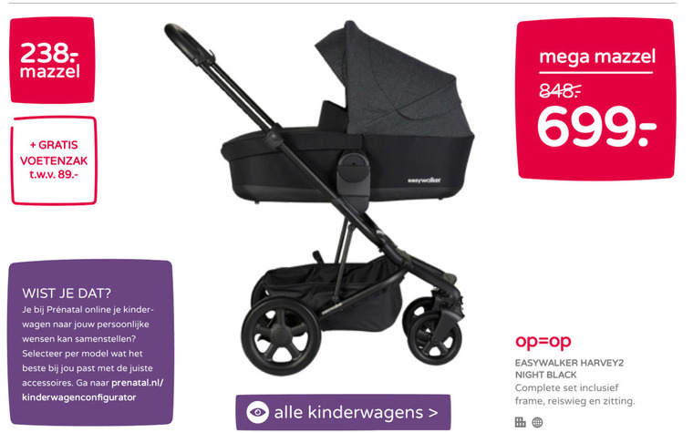 Easywalker   kinderwagen folder aanbieding bij  Prenatal - details