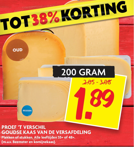 Proef t Verschil   kaasplakken, kaas folder aanbieding bij  Dekamarkt - details