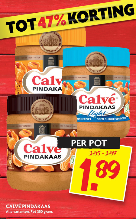 Calve   pindakaas folder aanbieding bij  Dekamarkt - details