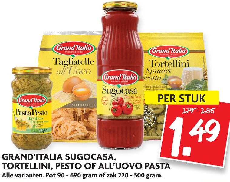 Grand Italia   tagliatelle, tortellini folder aanbieding bij  Dekamarkt - details