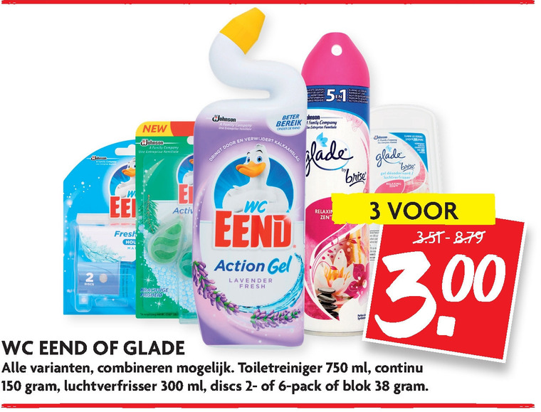 Glade   toiletblok, luchtverfrisser folder aanbieding bij  Dekamarkt - details