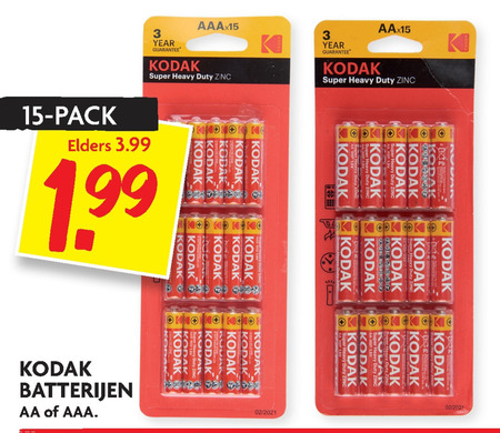 Kodak   batterij folder aanbieding bij  Dekamarkt - details