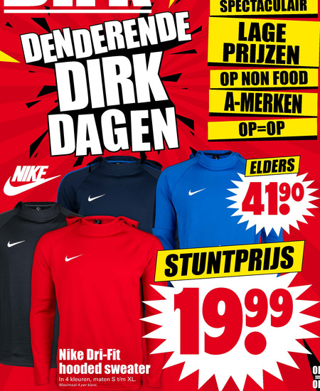 Nike   heren sweater folder aanbieding bij  Dirk - details