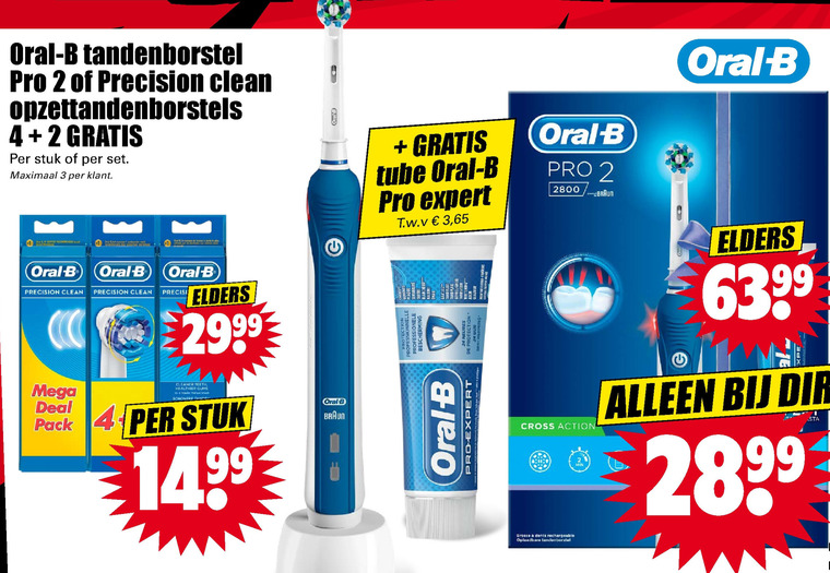 Braun Oral-B   electrische tandenborstel, opzetborstel folder aanbieding bij  Dirk - details