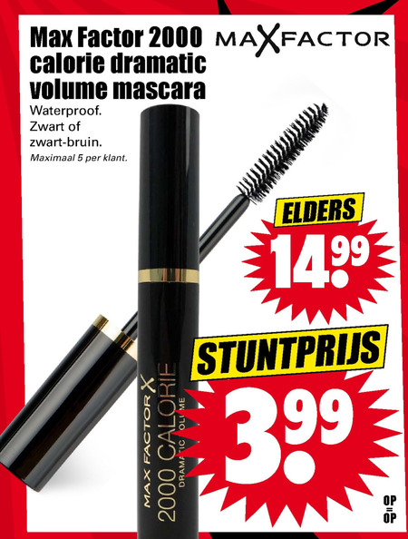 Max Factor   mascara folder aanbieding bij  Dirk - details