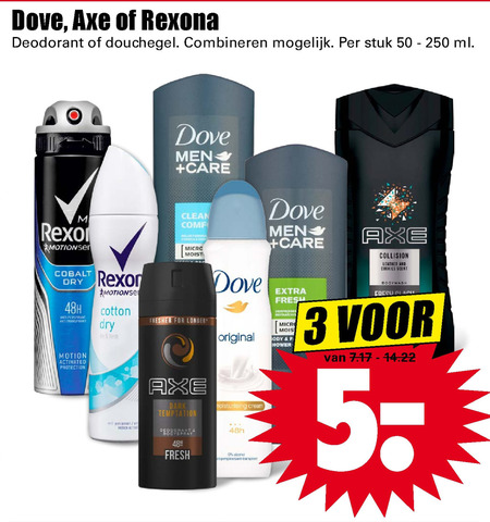 Dove   douchegel, deodorant folder aanbieding bij  Dirk - details