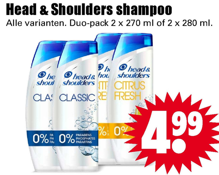 Head and Shoulders   shampoo folder aanbieding bij  Dirk - details