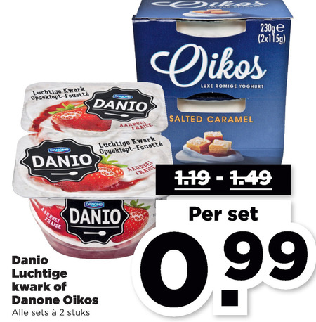 Danone Danio   vruchtenyoghurt, kwark folder aanbieding bij  Plus - details