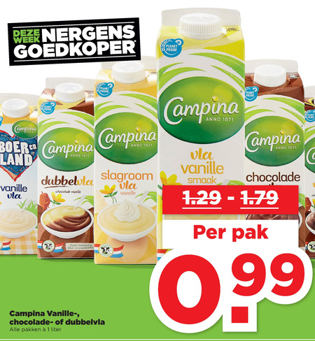 Campina   vla folder aanbieding bij  Plus - details