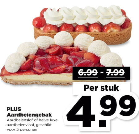 Plus Huismerk   aardbeienvlaai, aardbeienslof folder aanbieding bij  Plus - details