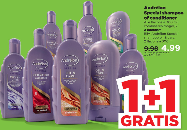 Andrelon   conditioner, shampoo folder aanbieding bij  Plus - details