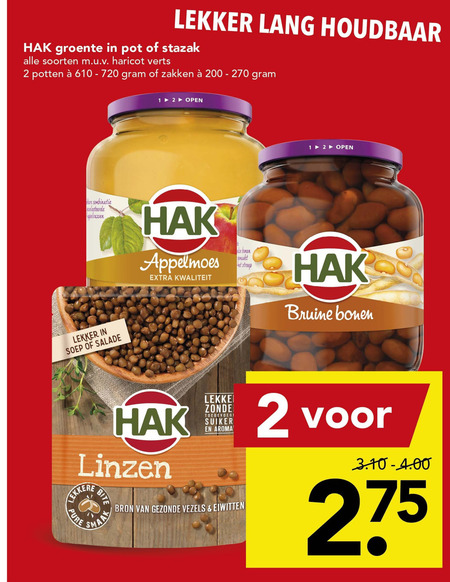 Hak   bruine bonen, bonen folder aanbieding bij  Deen - details