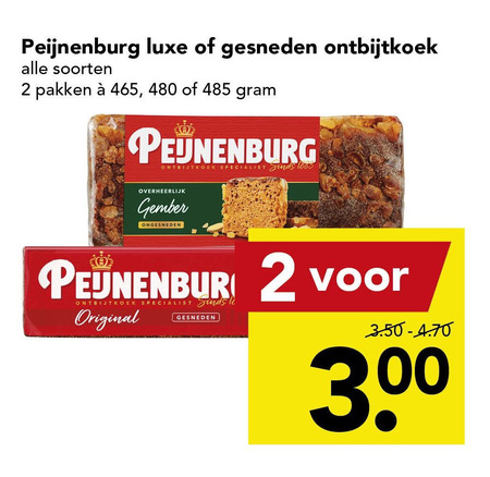 Peijnenburg   ontbijtkoek folder aanbieding bij  Deen - details