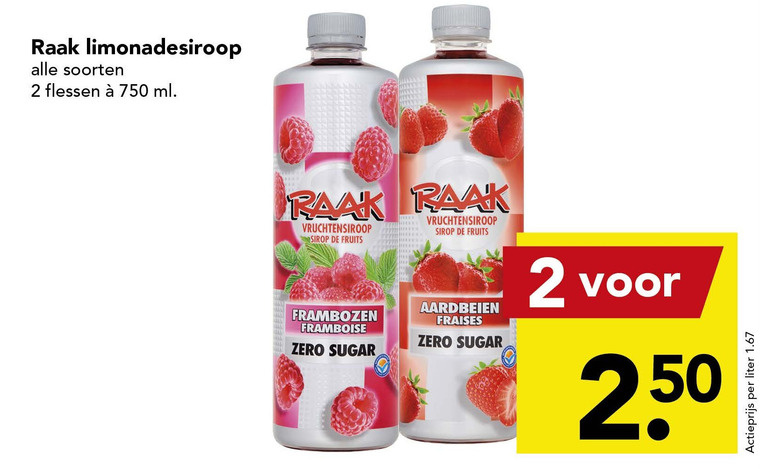 Raak   limonadesiroop folder aanbieding bij  Deen - details