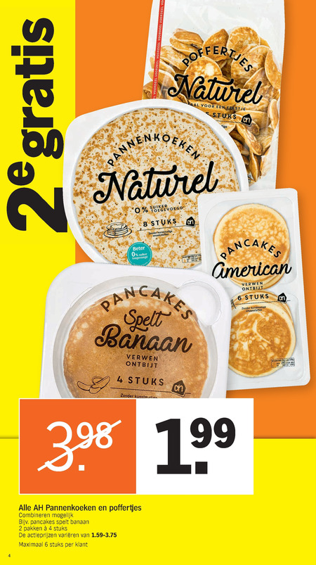 Albert Heijn Huismerk   pannenkoek, poffertjes folder aanbieding bij  Albert Heijn - details