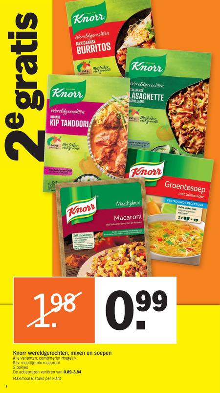 Knorr   soep, maaltijdmix folder aanbieding bij  Albert Heijn - details