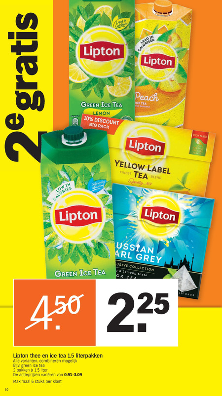 Lipton   thee, ice tea folder aanbieding bij  Albert Heijn - details