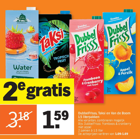 Dubbelfrisss   fruitdrank folder aanbieding bij  Albert Heijn - details