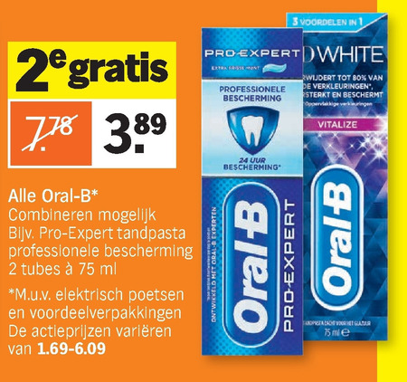 Bewustzijn Vrijwel raket Oral-B tandpasta folder aanbieding bij Albert Heijn - details