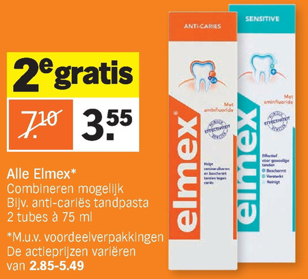 Elmex   tandpasta, mondwater folder aanbieding bij  Albert Heijn - details