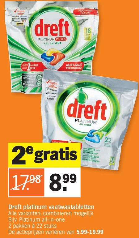 Dreft   vaatwasmiddel folder aanbieding bij  Albert Heijn - details