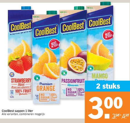 Coolbest   vruchtensap folder aanbieding bij  Albert Heijn - details