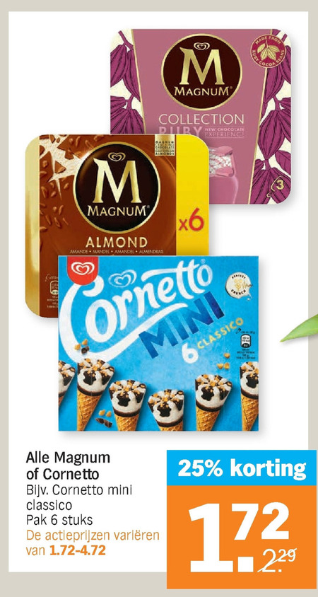 Magnum   ijslollies, ijscornets folder aanbieding bij  Albert Heijn - details